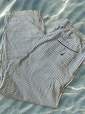 Nautica blue & white plaid pajama pants ⭐️ elastic tie waist super comfy